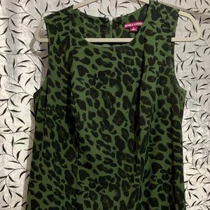 Jessica London Green Leopard Dress size 16